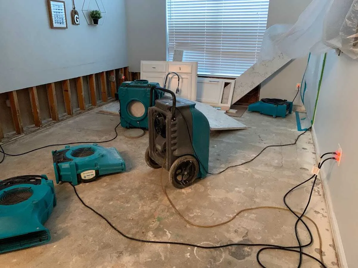 Dehumidifier in flood-cut room for Water Damage Restoration in Wallkill